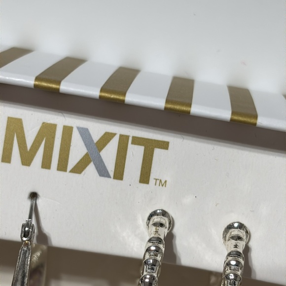 MixIt Hypoallergenic Silver Tone Hoop Earring Set 2 Pair - Picture 4 of 10